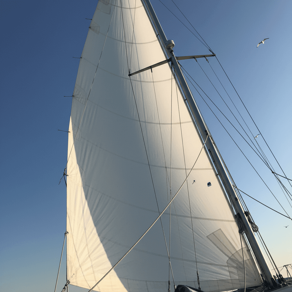 Close-up of BladeRunner's sails