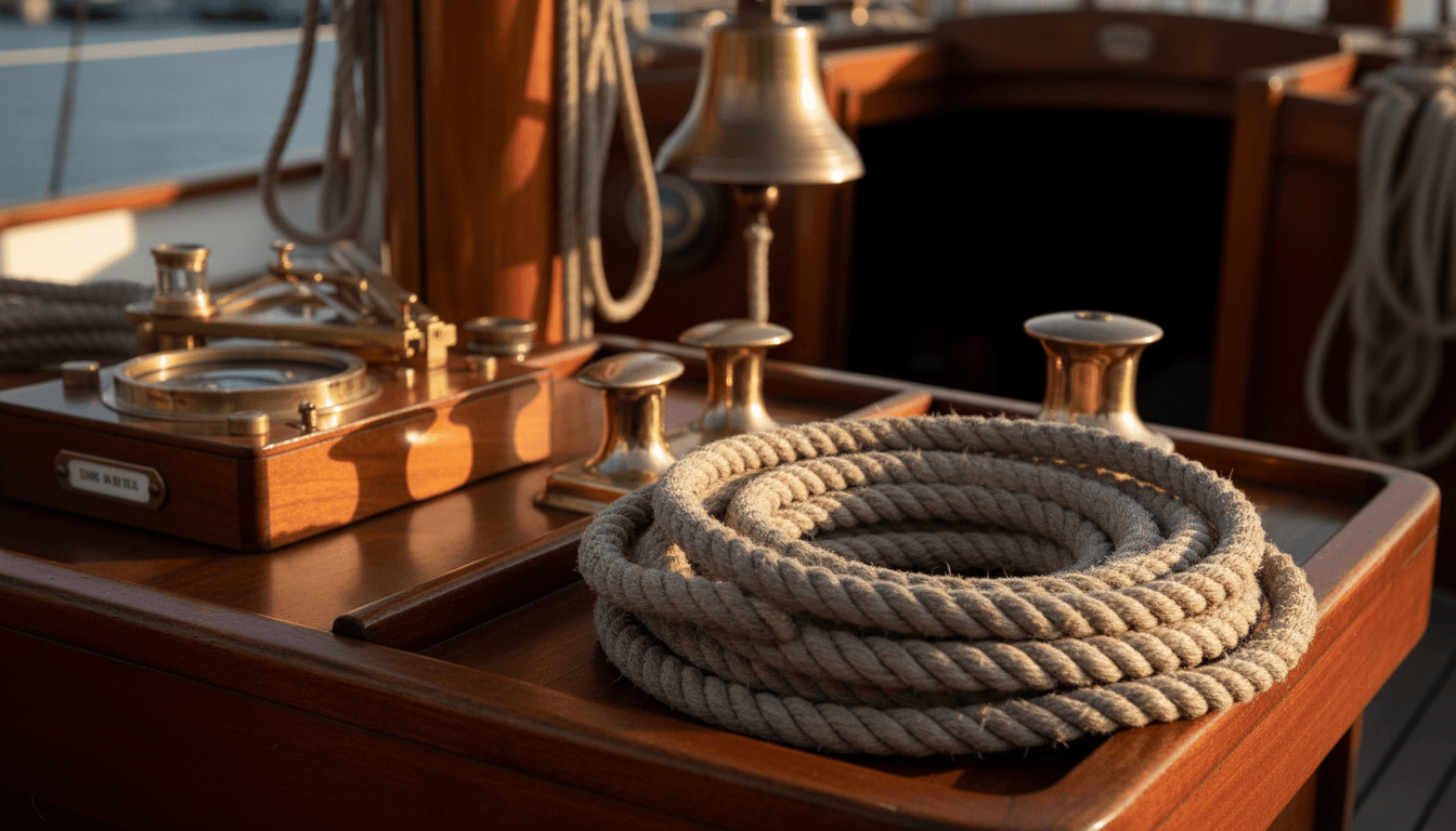Detail of nautical equipment and sailboat hardware