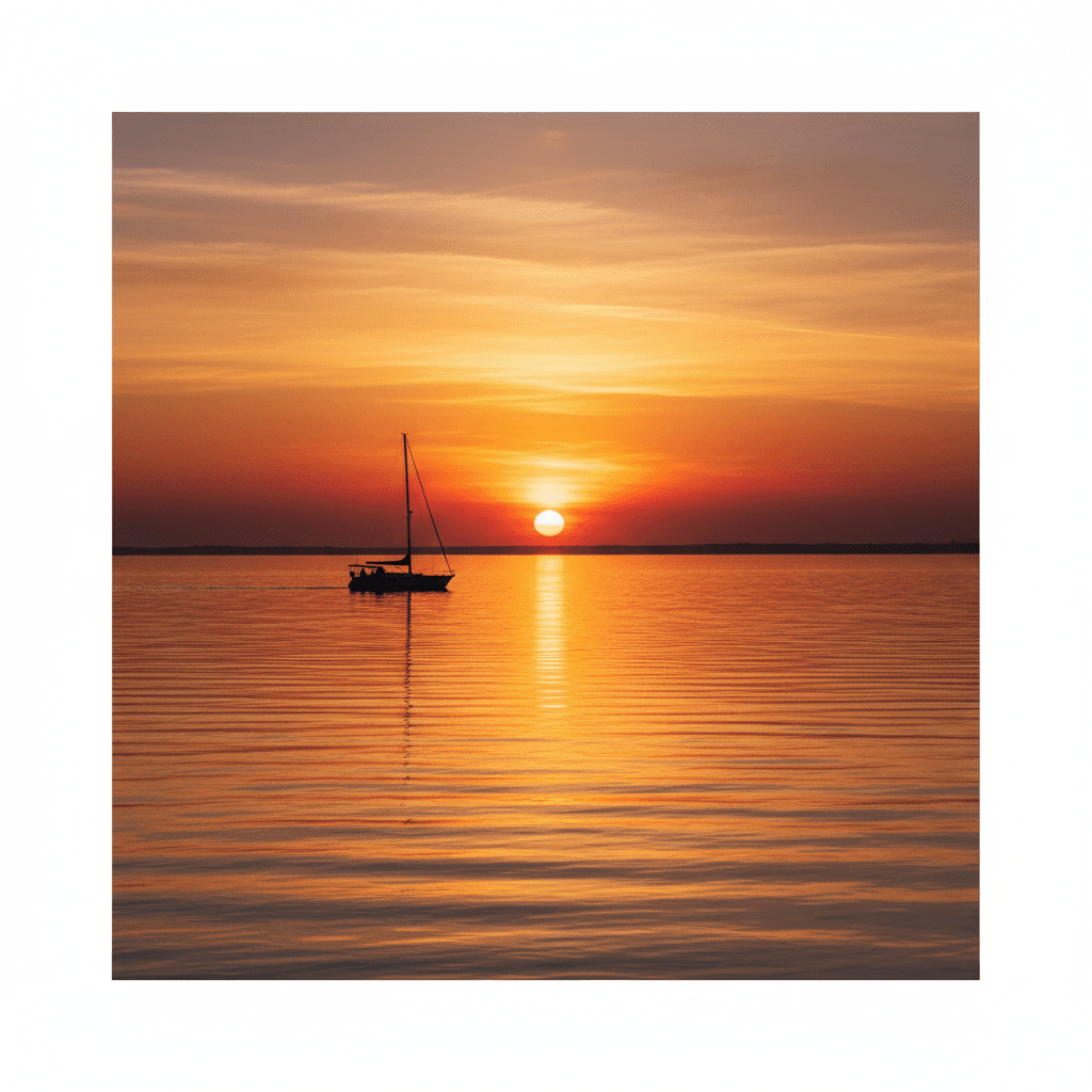 Golden hour sailing moment