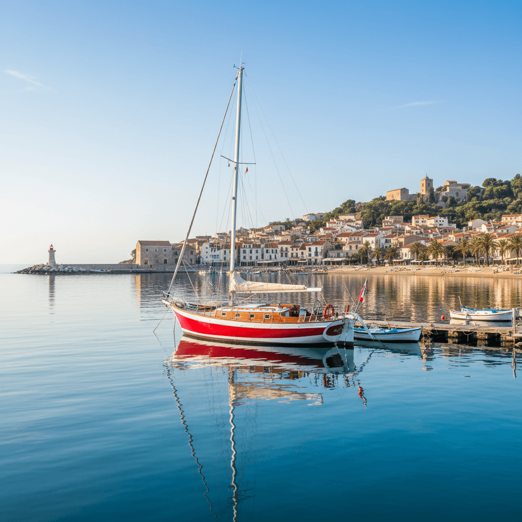 BladeRunner sailboat at anchor