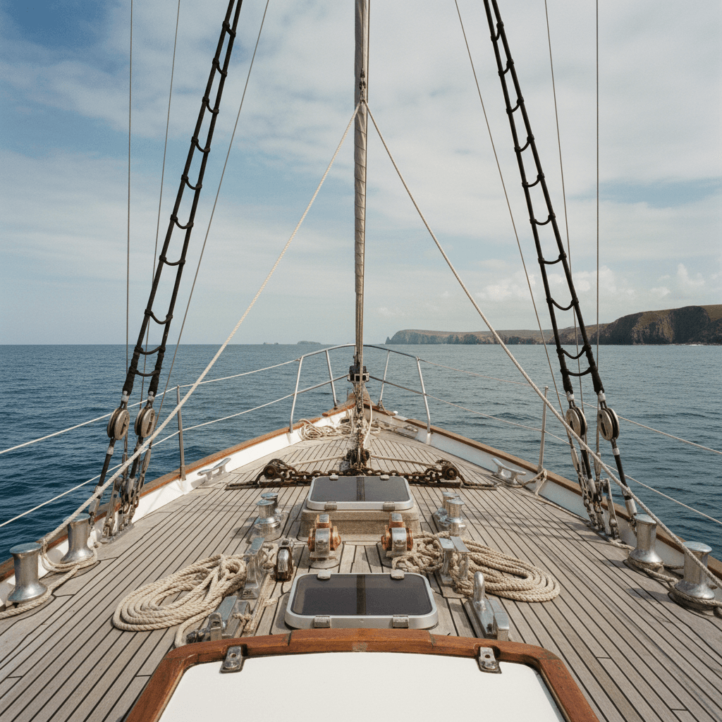 Forward deck view toward the bow
