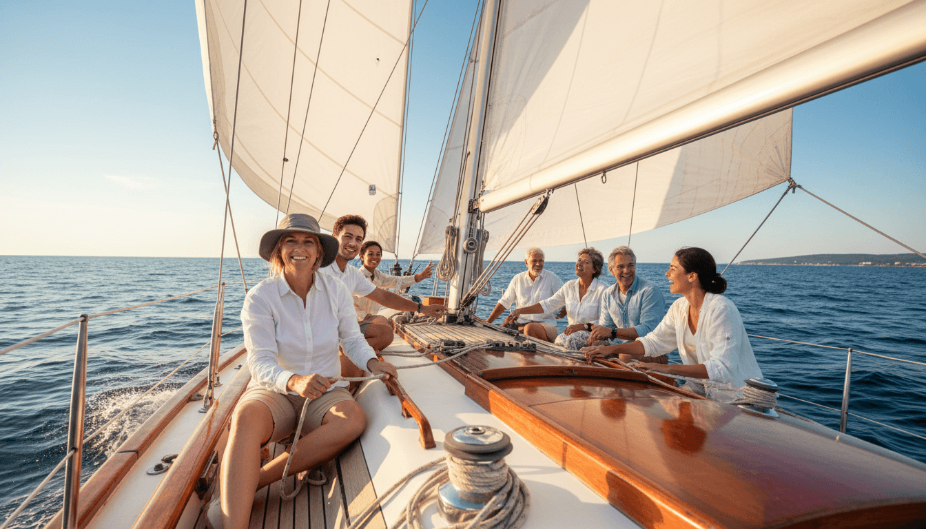 Sailboat deck and rigging details