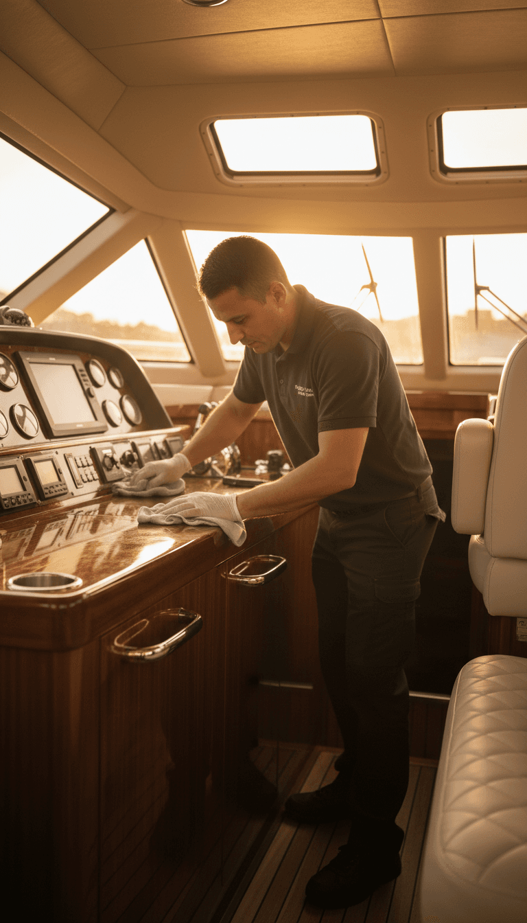 Restored sailboat interior cabin